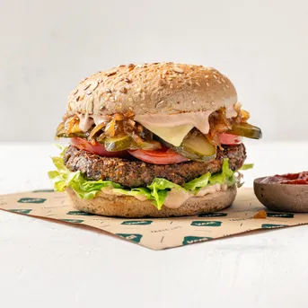 Swiss Cheese Mushroom Burger